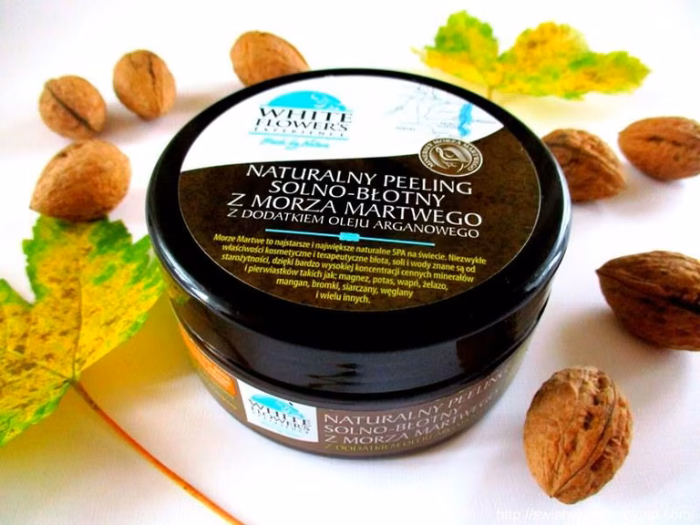 Naturalny peeling solno – błotny z Morza Martwego z dodatkiem oleju arganowego WHITE FLOWER’S