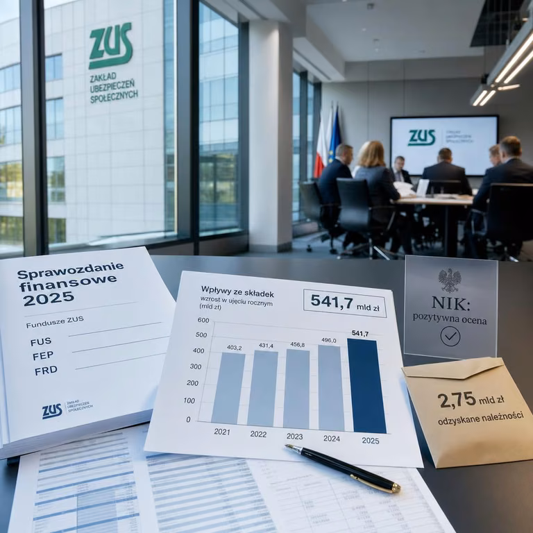 ZUS: Zatwierdzone sprawozdania 2025, pozytywna ocena NIK i kandydat na prezesa Liwiusz Laska