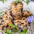 Wegańskie muffinki z jagodami