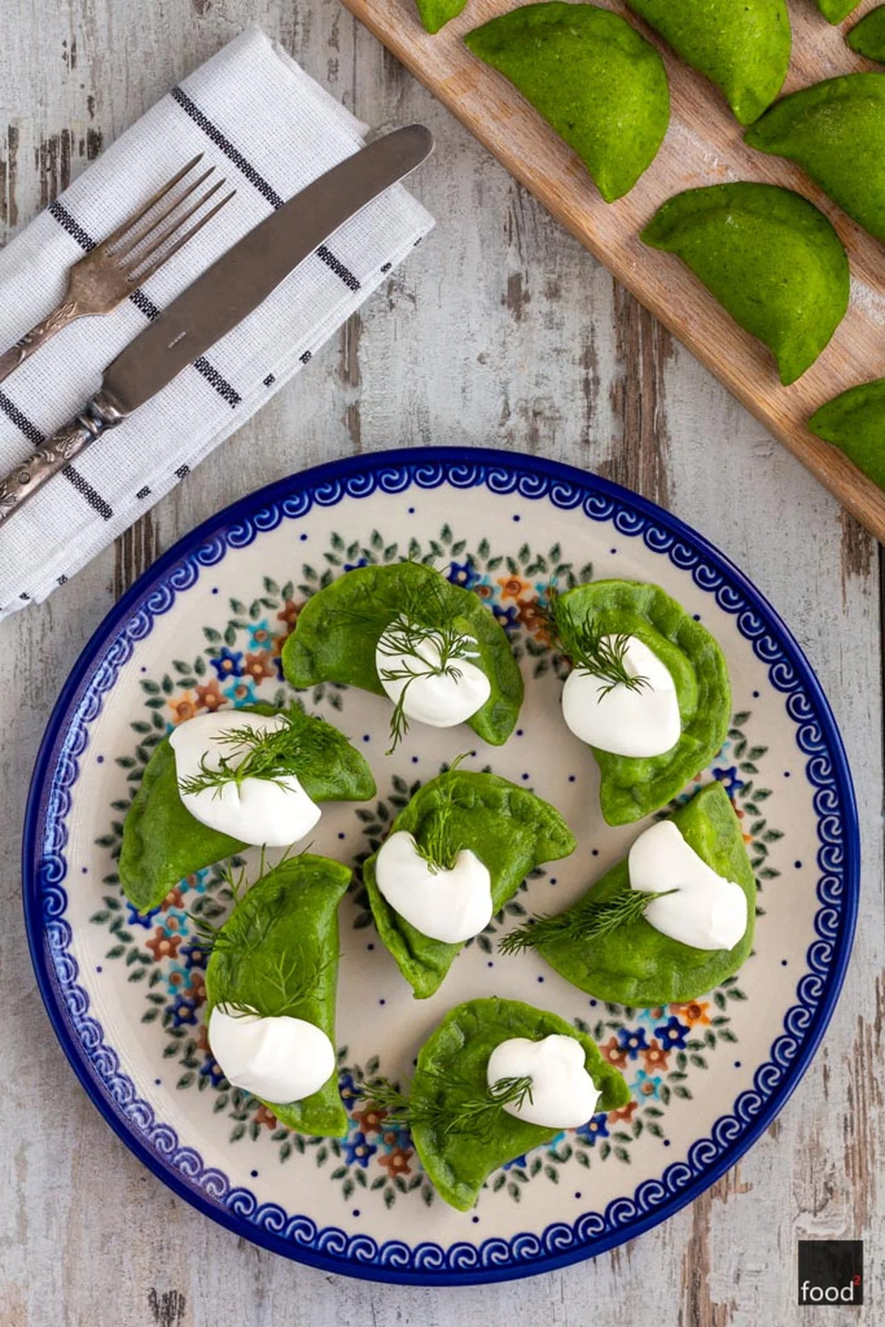 Pierogi ze szpinakiem i serem feta