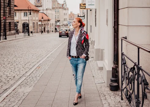 Boyfriend jeans i pierwsza jesienna stylizacja