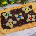mazurek z dżemem ananasowym i czekoladą