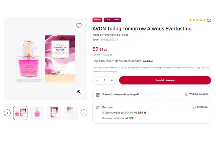 Zdjęcie Te perfumy z Rossmanna są trwałe i kosztują tylko 59 złotych! Kobiety szaleją za tym zapachem i każdy pyta o nazwę #1