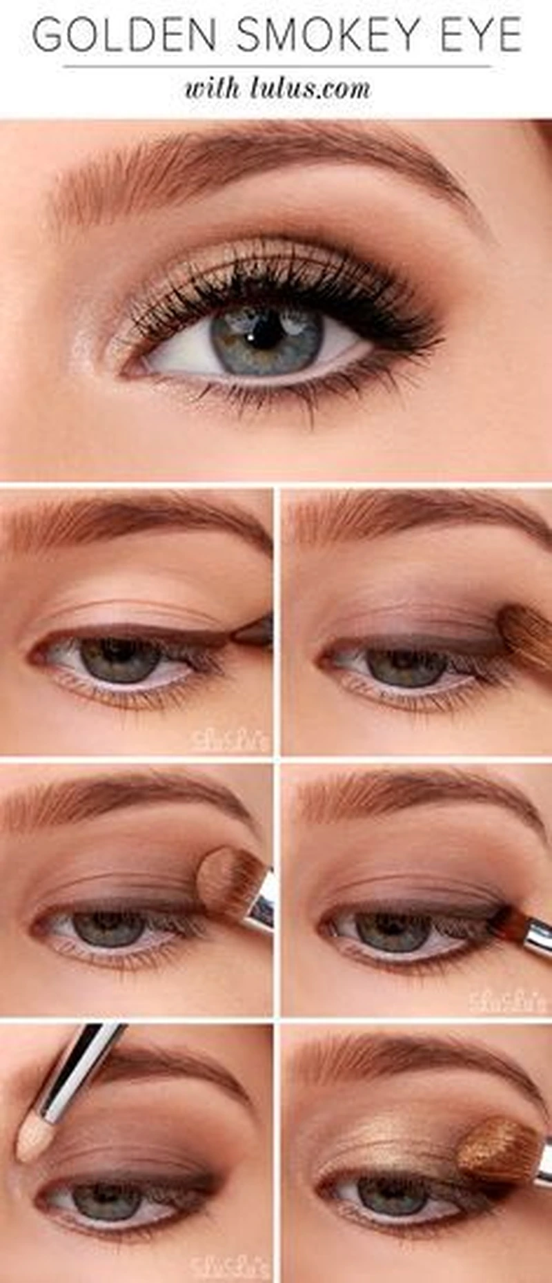 Złote smokey eyes