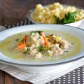 zupa serowo - porowa z pulpecikami