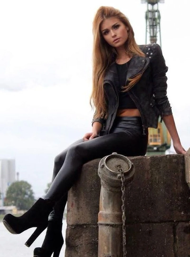 Skórzany look