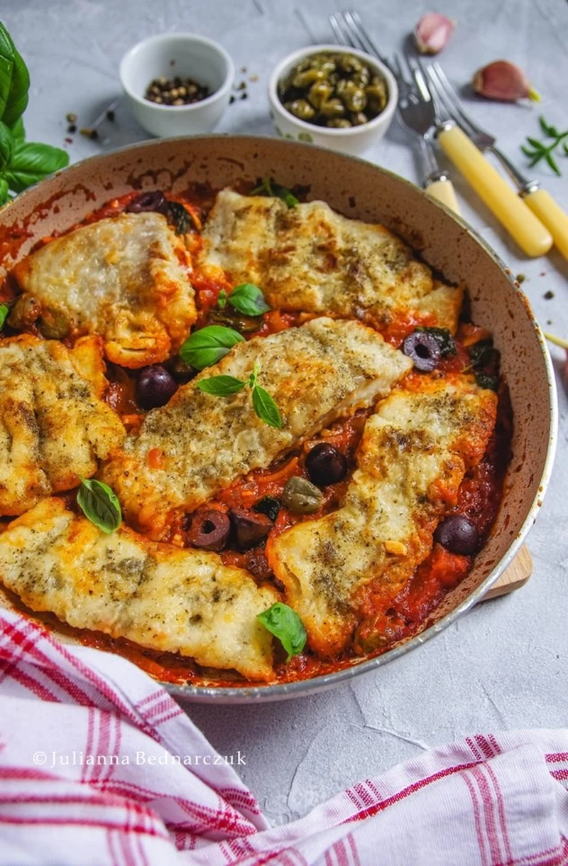 Dorsz w stylu Livorno (Baccalà alla Livornese)