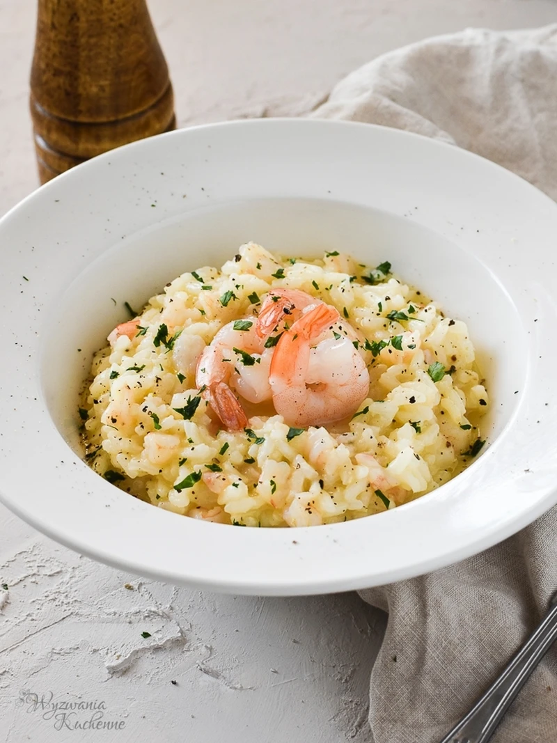 Cytrynowe risotto z krewetkami