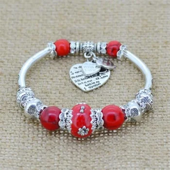 Śliczna czerwona bransoletka CHARMS- 19,00 zł