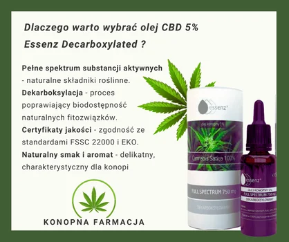 Olej CBD 5% Essenz Decarboxylated