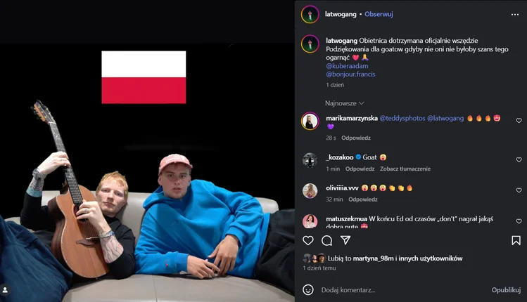 Zdjęcie Ed Sheeran naprawdę to zrobił! Zaśpiewał po polsku i podbił internet #1