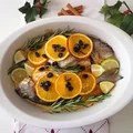 Pieczona dorada z pomarańczą, limonką i żurawiną