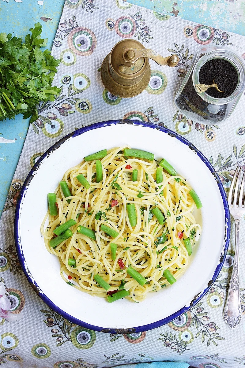 Spaghetti z fasolką szparagową
