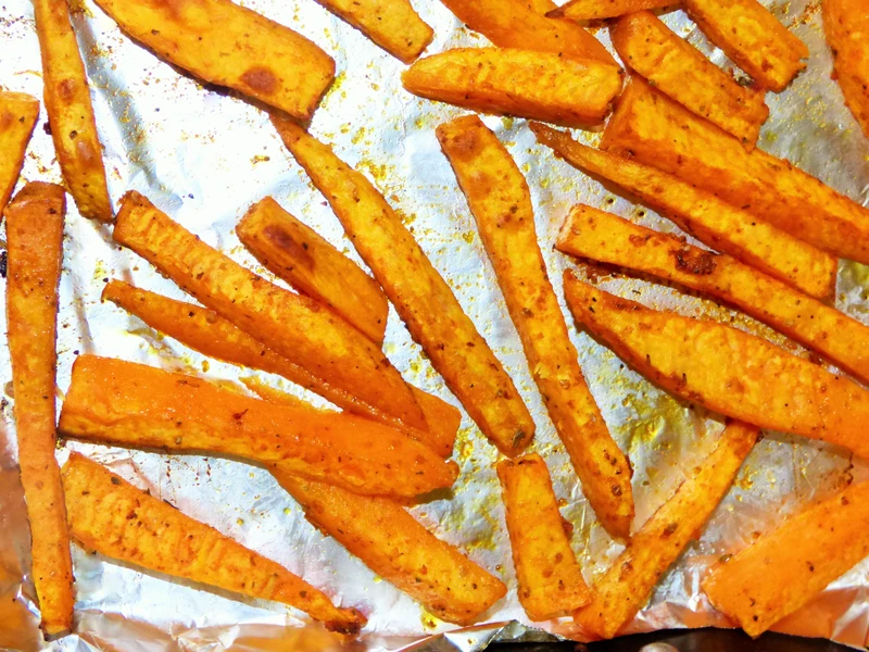 Pieczone frytki z batatów