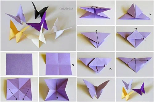 Motyle z papieru - origami