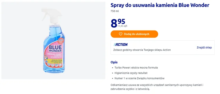 Zdjęcie Ten płyn z Action to hit! Blue Wonder za 8,85 zł czyści tłuszcz, brud i kamień w mig #2
