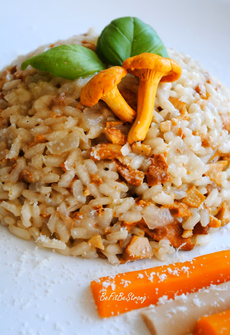 Niskokaloryczne risotto kurkowe (wegańskie)
