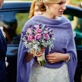 Elegancki unikatowy jedwabny ślubny szal
