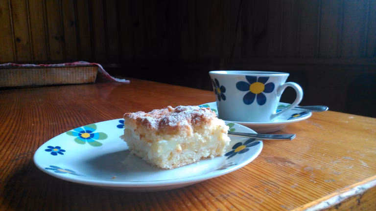 ciasto z jabłkami i budyniem