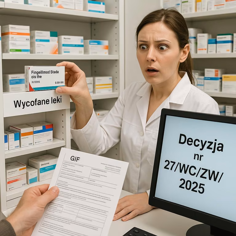 Wycofanie leku Fingolimod Stada 0,5 mg: co oznacza decyzja GIF dla pacjentów ze stwardnieniem rozsianym?