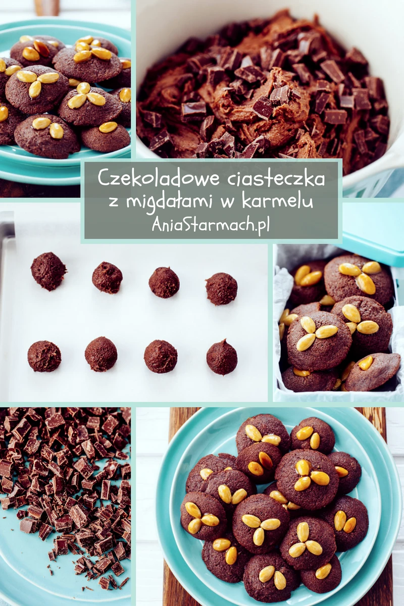 Ciasteczka czekoladowe z migdałami w karmelu