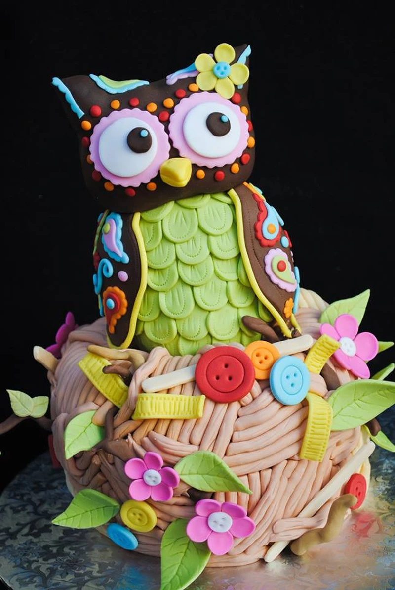 Piękny tort sowa