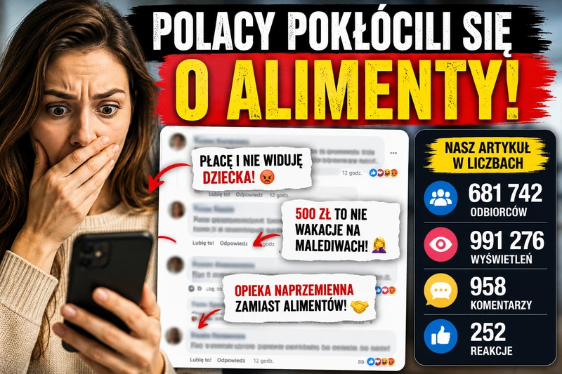 Polacy pokłócili się o alimenty. Przeanalizowaliśmy blisko milion wyświetleń i 958 komentarzy