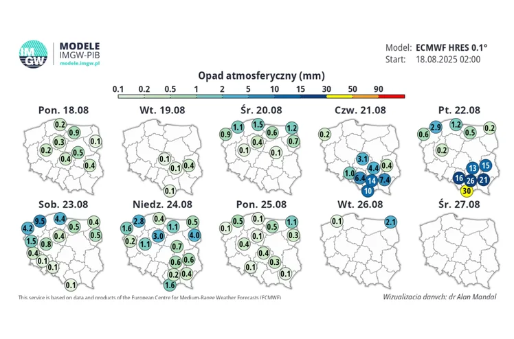 Zdjęcie IMGW opublikowało prognozę pogody na drugą połowę sierpnia! Osoby przed urlopem nie będą zadowolone #2