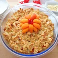 Crumble z morelami, płatkami owsianymi i migdałami