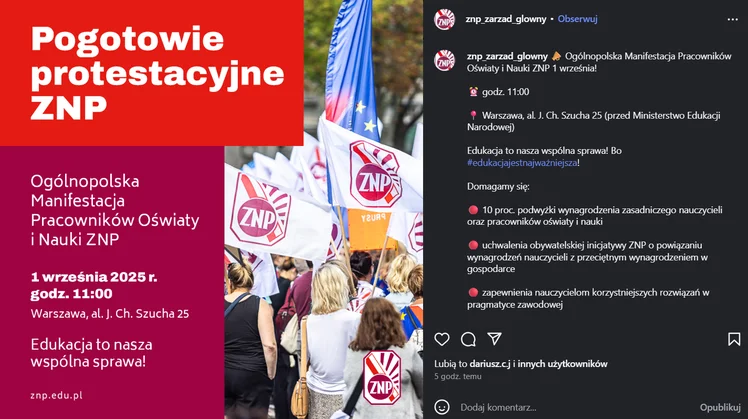 Zdjęcie ZNP żąda podwyżek. Nauczyciele wyjdą na ulice 1 września! #1