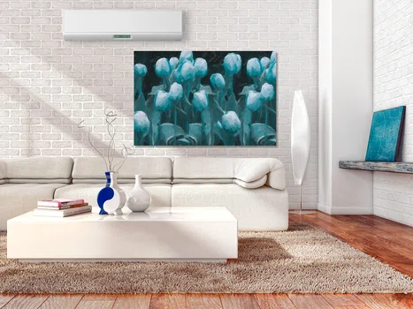 Turkusowe bukiety - nowoczesny obraz na płótnie