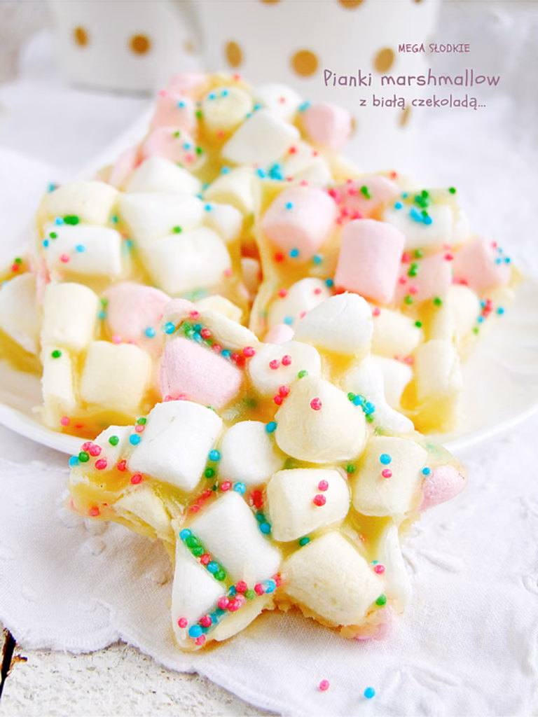 pianki marshmallow z białą czekoladą