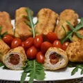 Roladki z mozzarellą, roszpunką i pomidorkami