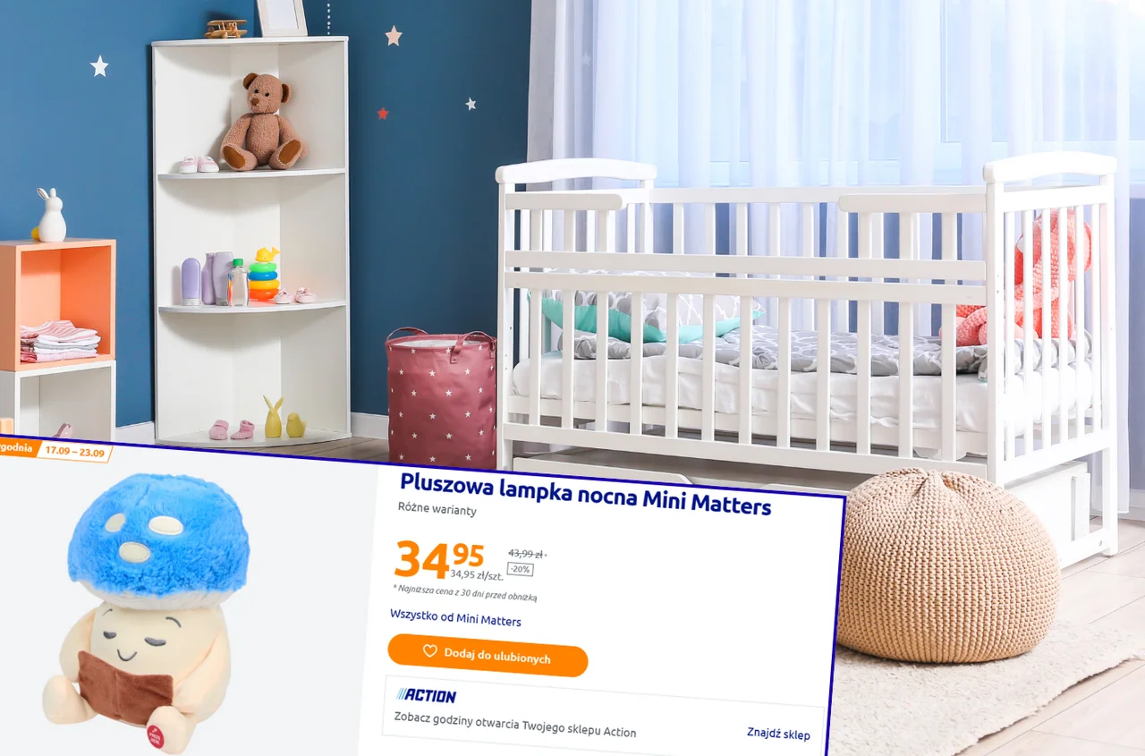 Twoje dziecko boi się ciemności? Ten pluszowy grzybek z Action świeci, gra i przytula – a kosztuje tylko 34,95 zł!