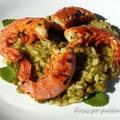 Risotto z krewetkami i zielonym groszkiem