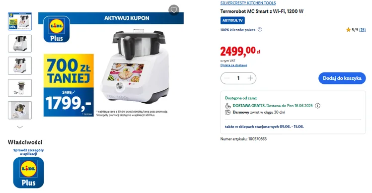 Zdjęcie Kultowy termorobot teraz o 700 zł taniej w Lidlu! Warto się pośpieszyć, bo klienci oszaleli na punkcie jego funkcji #1