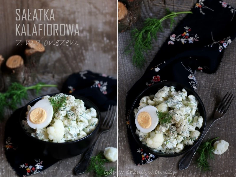 Sałatka kalafiorowa z sosem majonezowo - jogurtowym
