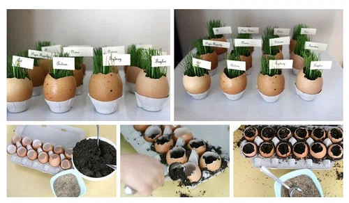 Wielkanocne dekoracje - trawa i jajka