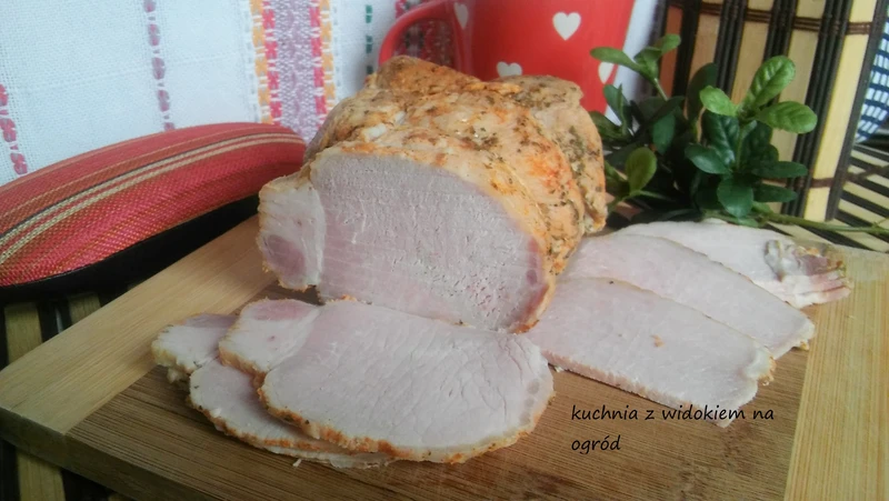 Schab kanapkowy, peklowany, parzony w piekarniku. Domowa wędlina.