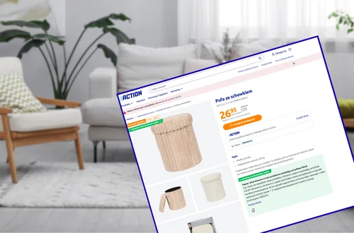 Ta pufa z Action za 27 zł robi furorę w mieszkaniach! Wygodne siedzisko, schowek, a motyw sztruksu i kolory dają efekt wow