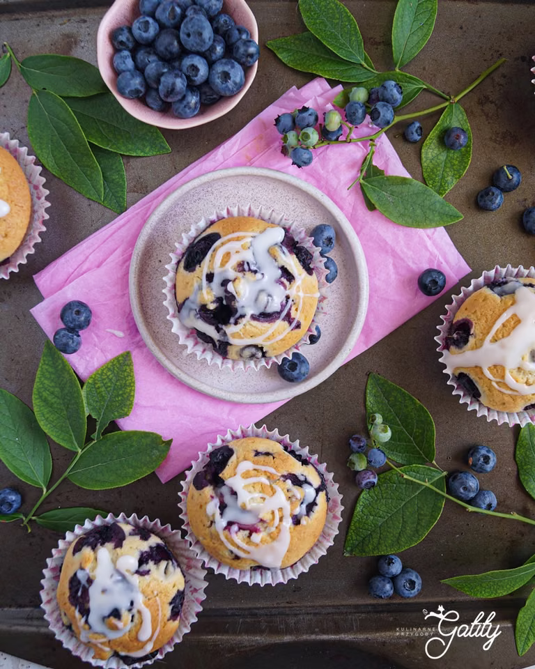 Puszyste muffinki z borówkami amerykańskimi