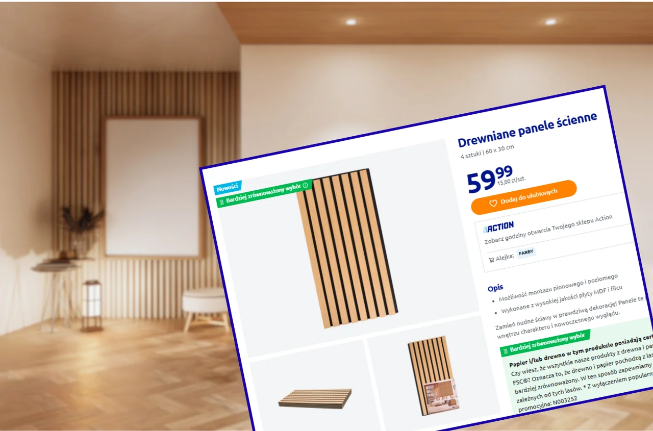 Te drewniane panele z Action odmienią nudną ścianę w godzinę! Metamorfoza za 60 zł, bez fachowców, a efekt zachwyca