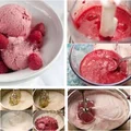 Kremowe lody truskawkowe