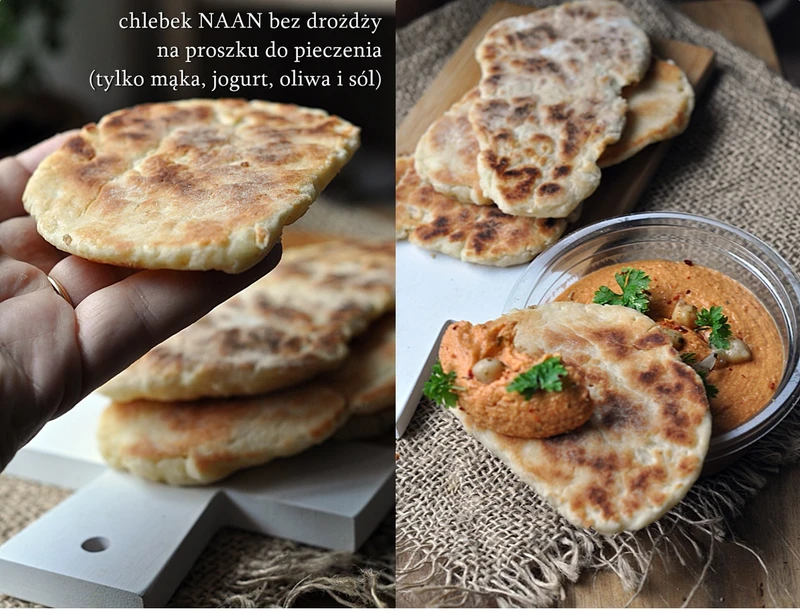 Jak zrobić chlebek naan bez drożdży na proszku do pieczenia.