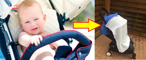 Nigdy nie zasłaniaj wózka z dzieckiem pieluchą! To bardzo niebezpieczne