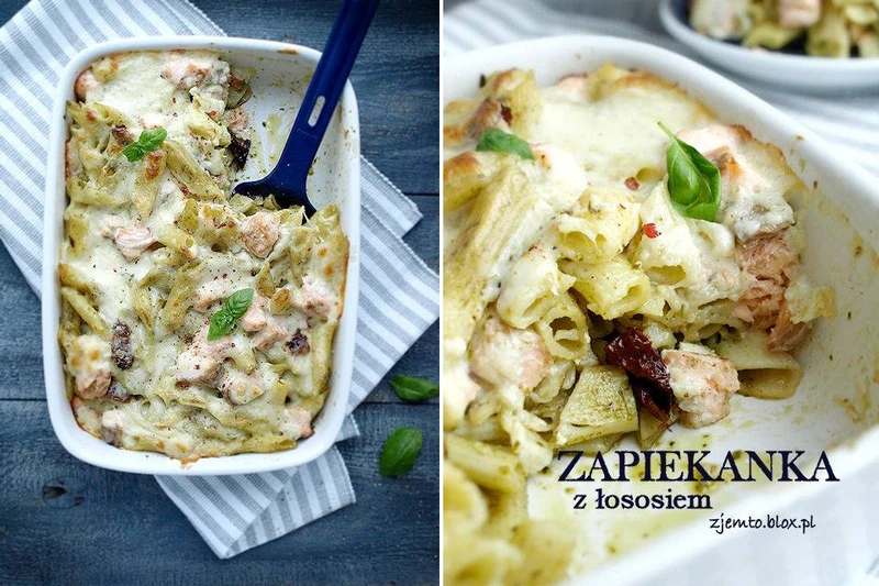 Zapiekanka makaronowa z łososiem