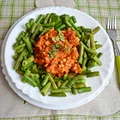 Oszukane spaghetti czyli fasolka szparagowa w sosie pomidorowym z mięsem