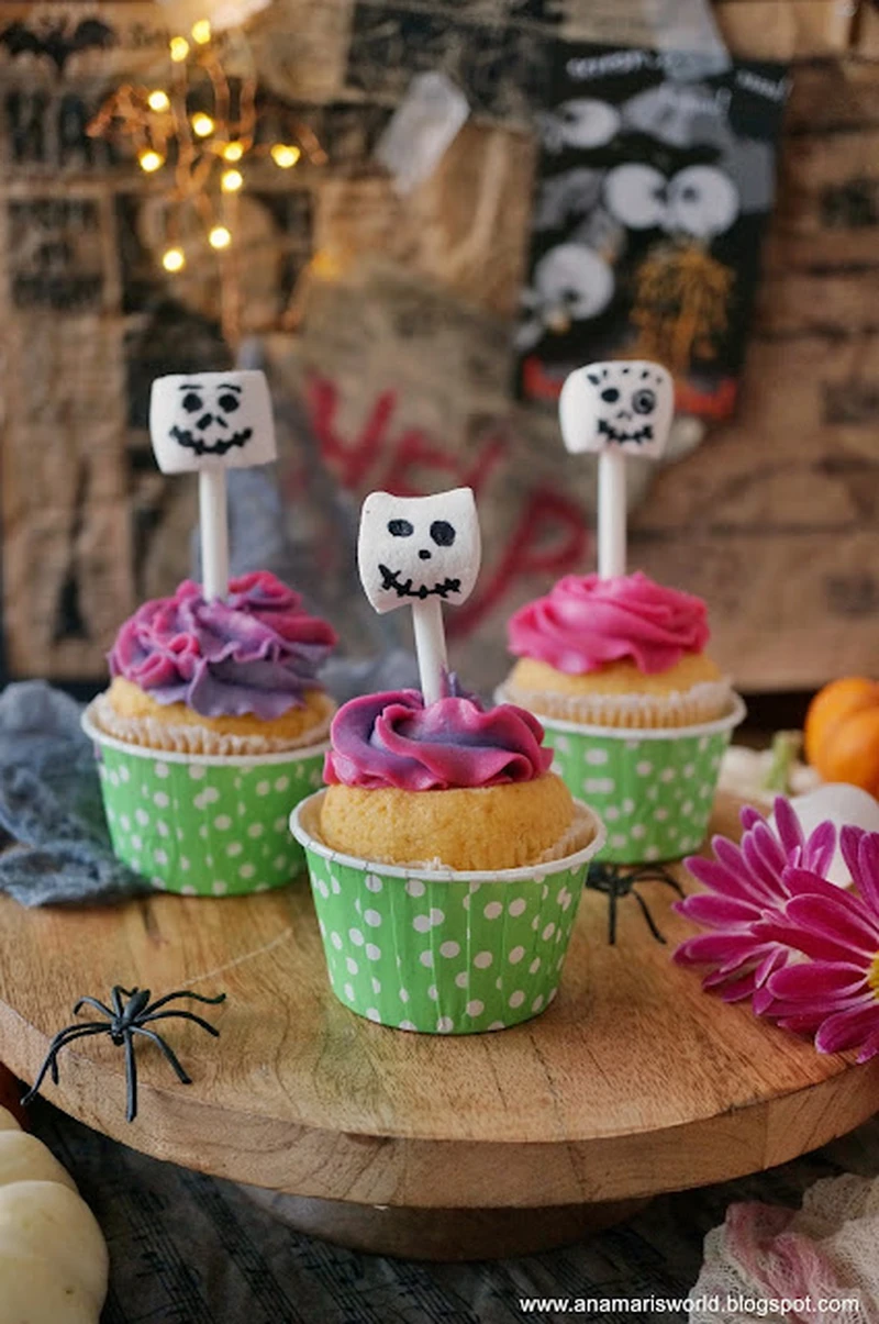 Muffinki kościotrupy z pianek