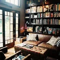 salon z biblioteczka