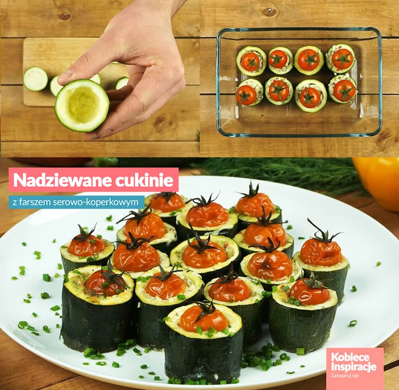 Nadziewane cukinie z farszem serowo-koperkowym